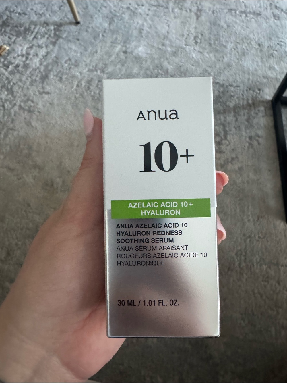 Anua 10+ Azelaic Acid 10% + Hyaluron Soothing Serum — White & Green